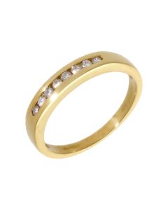 Pre-Owned 18ct Yellow Gold 0.15 Carat Diamond Half Eternity Ring
