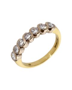 Pre-Owned 18ct Gold 0.85 Carat Diamond Half Eternity Ring