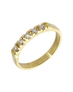 Pre-Owned 14ct Yellow Gold 0.25 Carat Diamond Half Eternity Ring