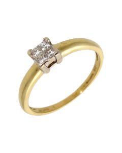 Pre-Owned 18ct Gold 0.20 Carat Diamond 4 Stone Cluster Ring