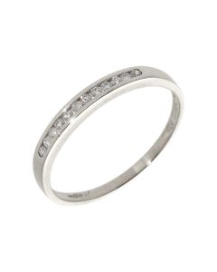 Pre-Owned 9ct White Gold 0.15 Carat Diamond Half Eternity Ring