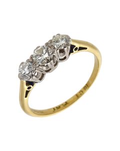Pre-Owned 14ct Yellow Gold 0.50 Carat Diamond Trilogy Ring