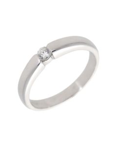 Pre-Owned 18ct White Gold Diamond Solitaire Set Band Ring