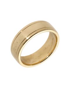 Pre-Owned 9ct Yellow Gold Edged 6mm Wedding Band Ring