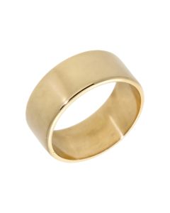 Pre-Owned 9ct Yellow Gold 9mm Wide Flat Wedding Band Ring