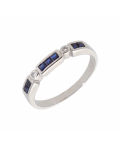 Pre-Owned 14ct White Gold Sapphire & Diamond Fancy Eternity Ring