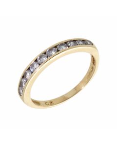 Pre-Owned 14ct Yellow Gold Cubic Zirconia Half Eternity Ring