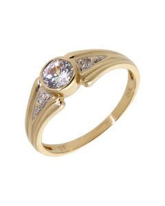 Pre-Owned 9ct Gold Cubic Zirconia Solitaire Dress Ring