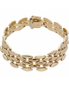 Pre-Owned 9ct Yellow Gold 7.9 Inch 5 Row Fancy Link Bracelet