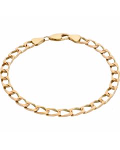 Pre-Owned 9ct Yellow Gold 8.5 Inch Square Curb Bracelet