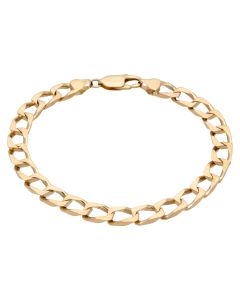 Pre-Owned 9ct Yellow Gold 8.5 Inch Square Curb Bracelet