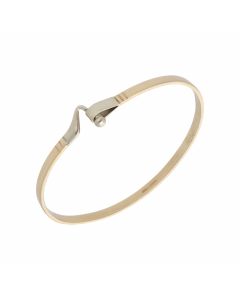 Pre-Owned 9ct Yellow & White Gold Hookover Bangle