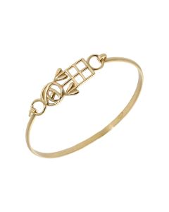 Pre-Owned 9ct Yellow Gold Hollow Rennie MacIntosh Style Bangle