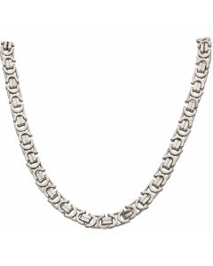 Pre-Owned 9ct White Gold Heavy Byzantine Chain Necklace