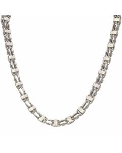 Pre-Owned 9ct White Gold Box Cage Basket Link Chain Necklace