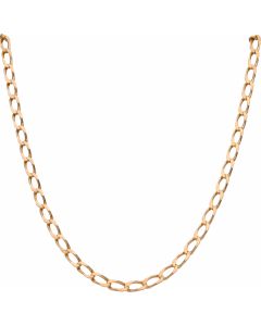 Pre-Owned 9ct Gold 19 Inch Faceted Oval Curb Chain Necklace