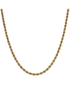 Pre-Owned 9ct Yellow Gold 16 Inch Hollow Rope Chain Necklace
