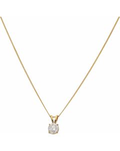 Pre-Owned 9ct Yellow Gold 1.01 Carat Diamond Pendant Necklace