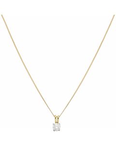 Pre-Owned 18ct Gold 0.33ct Diamond Solitaire Pendant Necklace