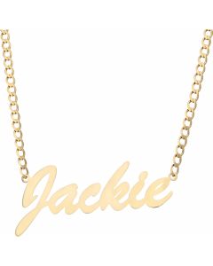 Pre-Owned 9ct Gold 27 Inch Jackie Name Curb Link Chain Necklace