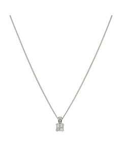 Pre-Owned 18ct Gold 0.35ct Princess Cut Diamond Pendant Necklace