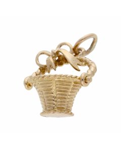 Pre-Owned 9ct Yellow Gold Bow Basket Charm