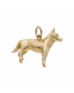 Pre-Owned 9ct Yellow Gold Solid Dog Charm