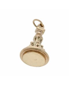 Pre-Owned 9ct Gold Vintage Stamp Style Fob Pendant