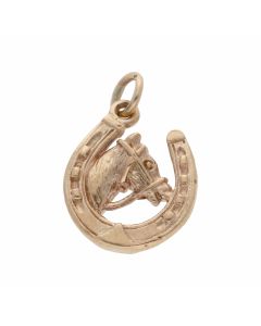 Pre-Owned 9ct Yellow Gold Horse & Horseshoe Charm