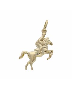 Pre-Owned 9ct Yellow Gold Hollow Jockey & Horse Charm