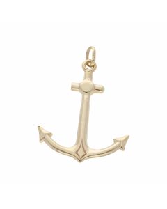 Pre-Owned 9ct Yellow Gold Hollow Anchor Pendant