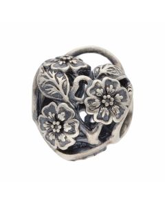 Pre-Owned Pandora Silver Floral Heart Charm