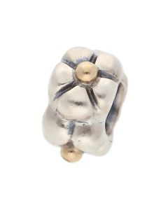 Pre-Owned Pandora Silver & Gold Flower Spacer Charm