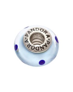 Pre-Owned Pandora Silver Blue Spot Murano Bead Charm