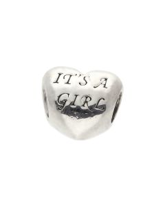 Pre-Owned Pandora Silver It's A Girl Heart Charm
