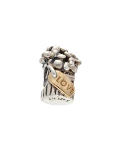 Pre-Owned Pandora Silver & Gold Love Flower Bouquet Charm