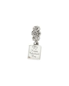 Pre-Owned Pandora Silver Valentines Day Card Dangle Charm
