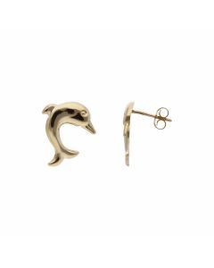 Pre-Owned 9ct Yellow Gold Dolphin Stud Earrings