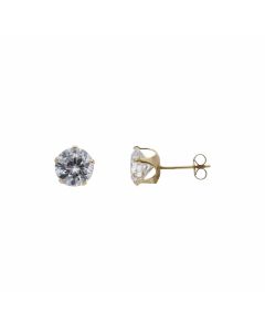 Pre-Owned 9ct Yellow Gold Cubic Zirconia Stud Earrings