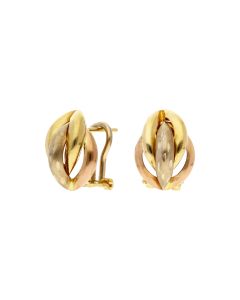Pre-Owned 18ct Yellow Rose & White Gold Lever Back Stud Earrings