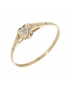 Pre-Owned 9ct Gold Illusion Set Diamond Solitaire Dress Ring
