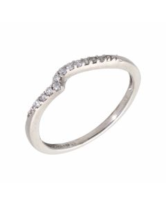 Pre-Owned 9ct White Gold Diamond Set Wave Band Ring