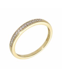 Pre-Owned 9ct Yellow Gold 0.08 Carat Diamond Half Eternity Ring
