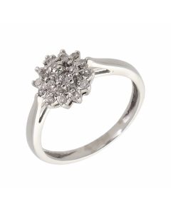 Pre-Owned 9ct White Gold Diamond Cluster Ring