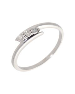 Pre-Owned 9ct White Gold Diamond Trilogy Twist Ring