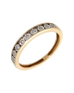 Pre-Owned 9ct Gold Illusion Set Diamond Half Eternity Ring