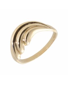 Pre-Owned 9ct Yellow Gold Wave Dress Ring