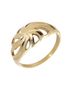 Pre-Owned 9ct Yellow Gold Domed Swirl Dress Ring