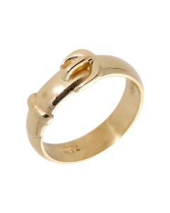 Pre-Owned 9ct Yellow Gold Polished Buckle Ring