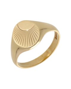 Pre-Owned 9ct Yellow Gold Sunburst Signet Ring